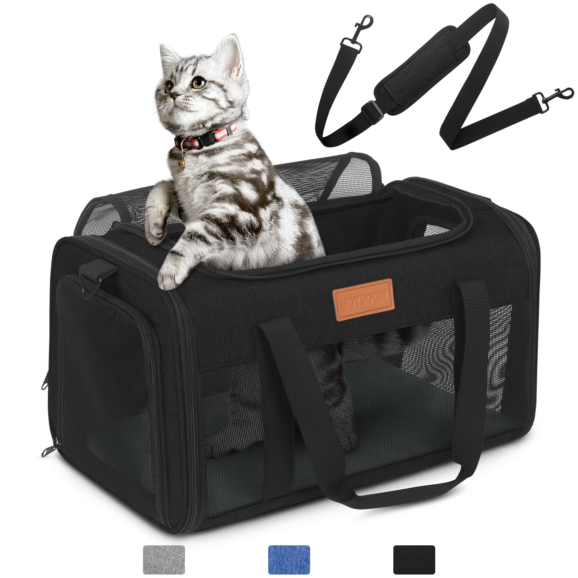 PETUX TSA approved cat carrier underseat front view for easy airline travel