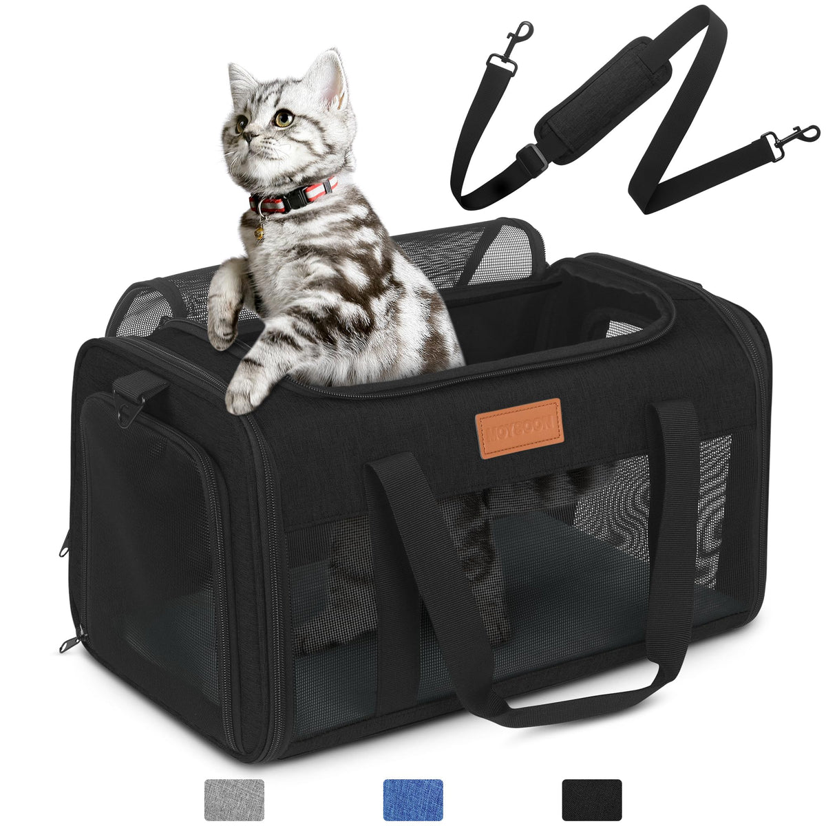 PETUX TSA approved cat carrier underseat front view for easy airline travel