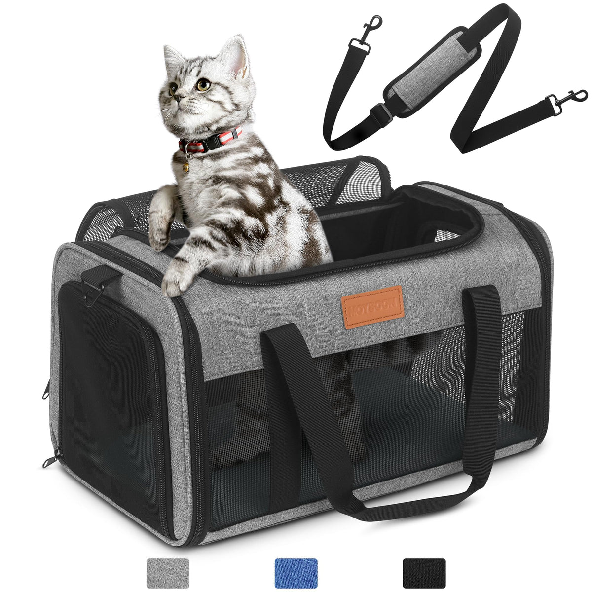 Petux underseat cat carrier for cabin travel fits under seat for small cats