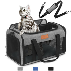 Petux underseat cat carrier for cabin travel fits under seat for small cats
