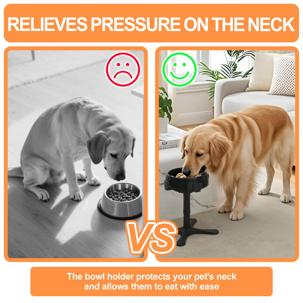 PETVENTURE height dial adjustment demonstrates adjustable heights 5.5, 9.45, 13.2 inches