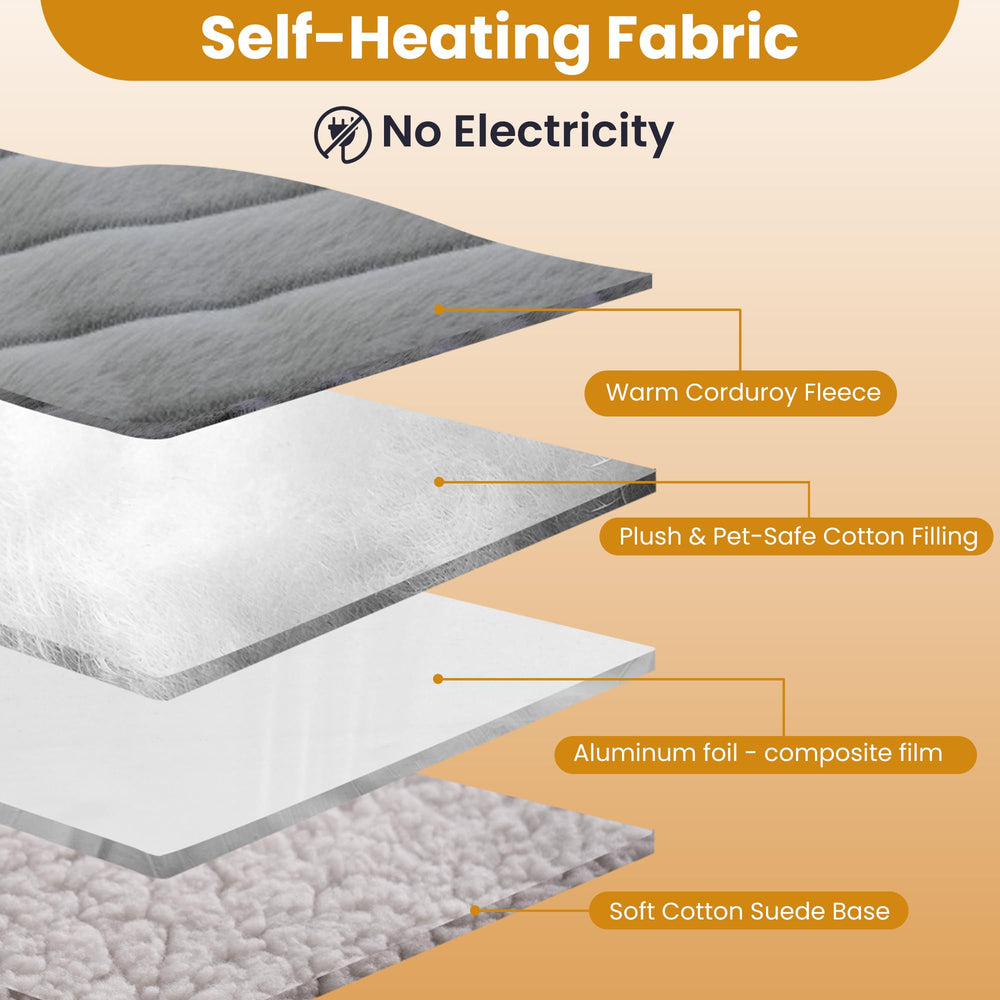 Petvolve self-warming bed 22x16 size provides a roomy nap surface
