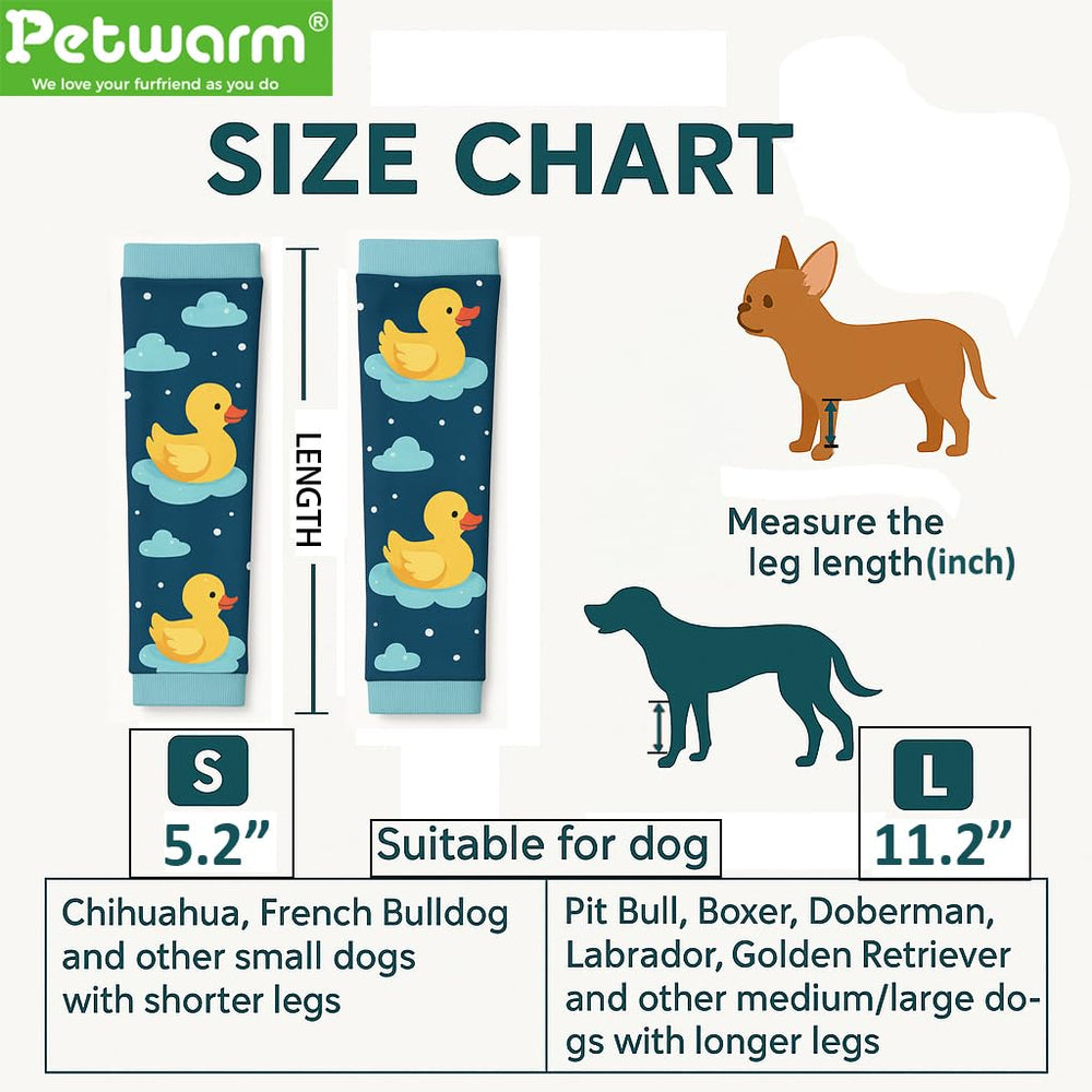 PetWarm astronaut-print leg sleeve provides comfortable post-surgery support for dogs.