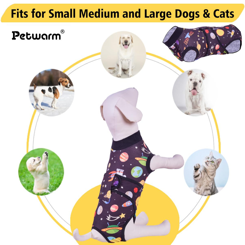 PetWarm dog neuter recovery suit skin-friendly fabric; Comfortable coverage for anxious pets