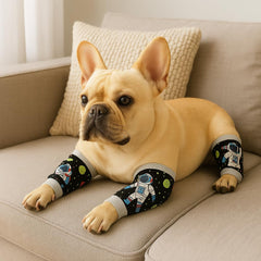 Petwarm dog recovery leg sleeves Fox Forest design grey secure fit during activity