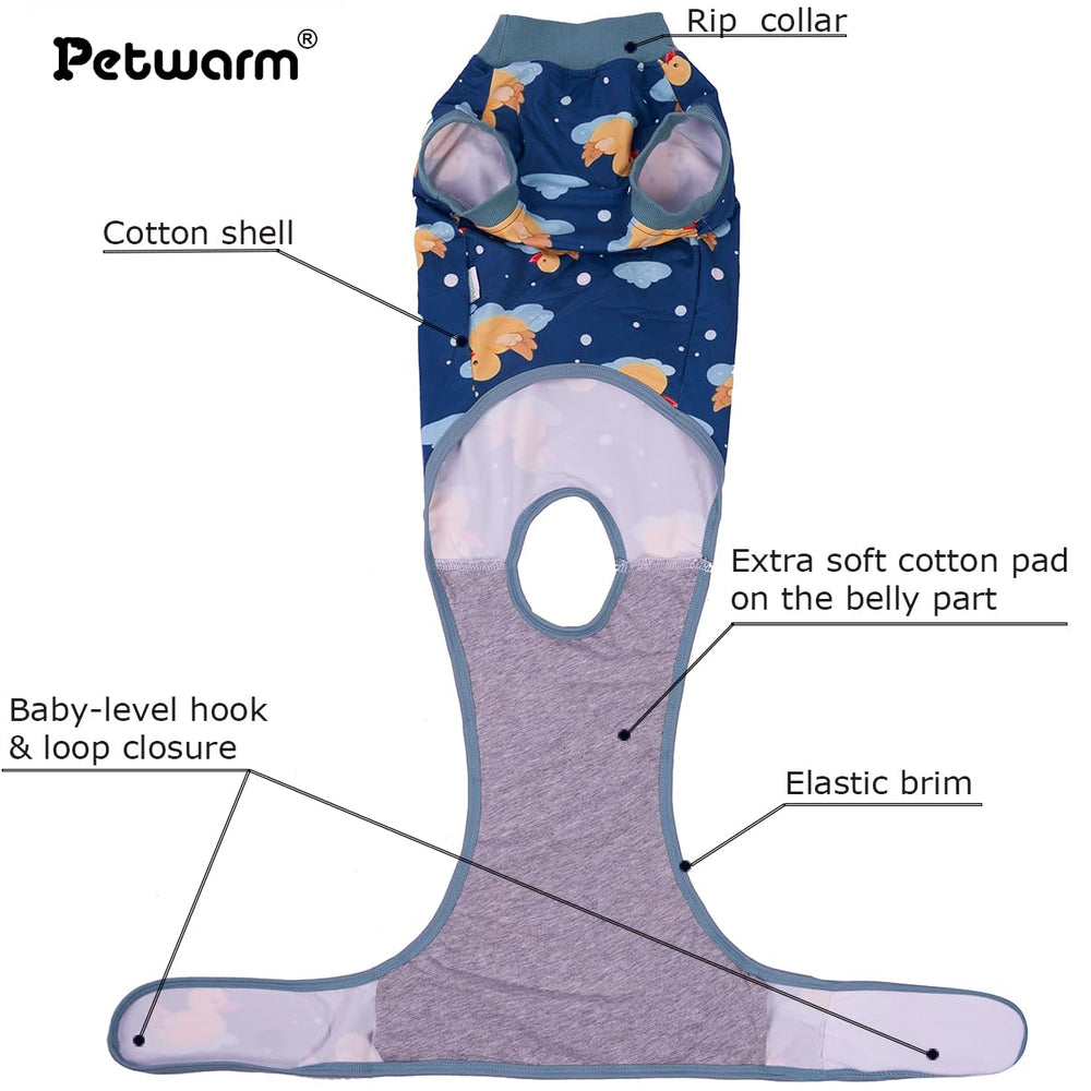 PetWarm Dog Recovery Suit with adjustable back length supports easy on/off