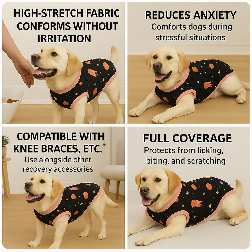 PetWarm galaxy orange flexibility aids licking prevention during meals and sleep