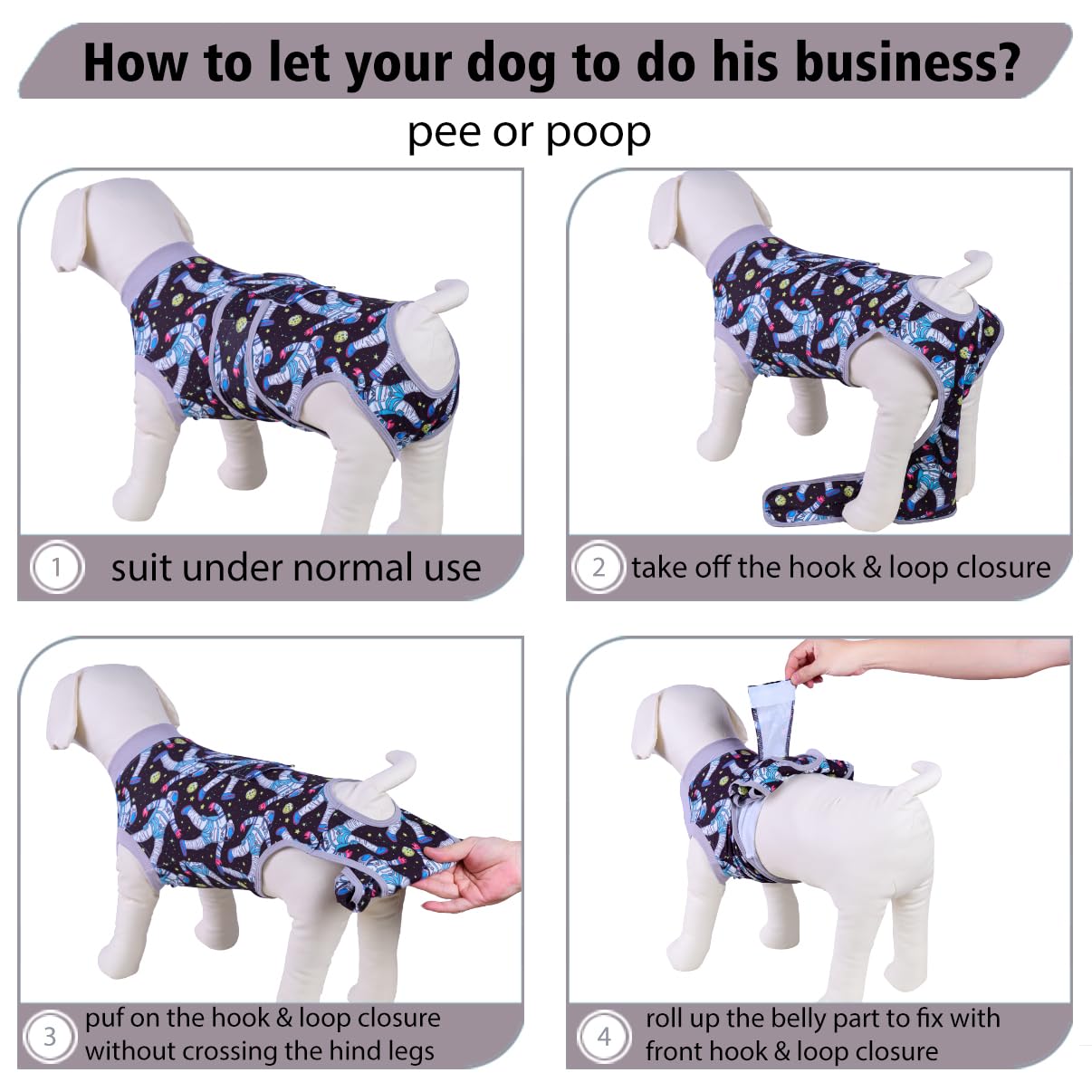 PetWarm inner-clothes layer on dog recovery suit reduces chafing and simplifies care.