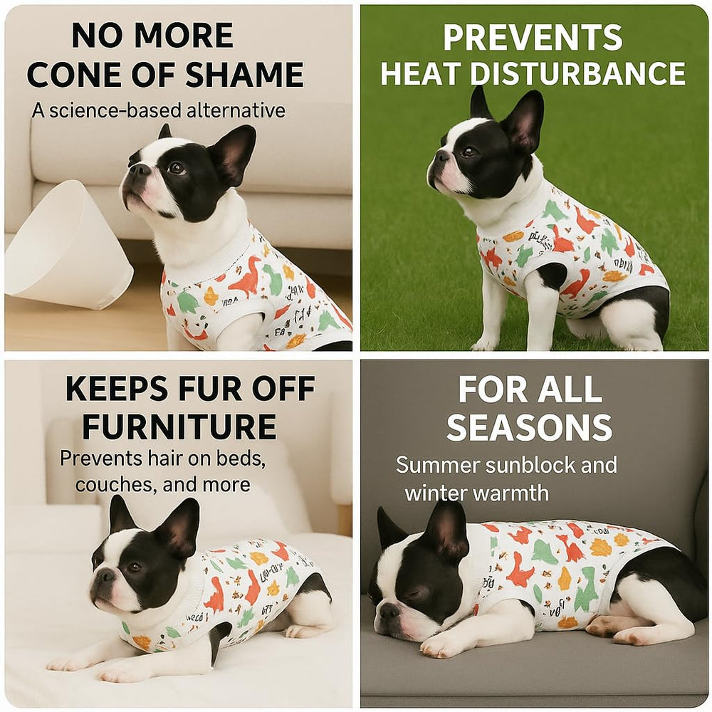 PetWarm dog recovery suit worn during movement emphasizes flexible fit