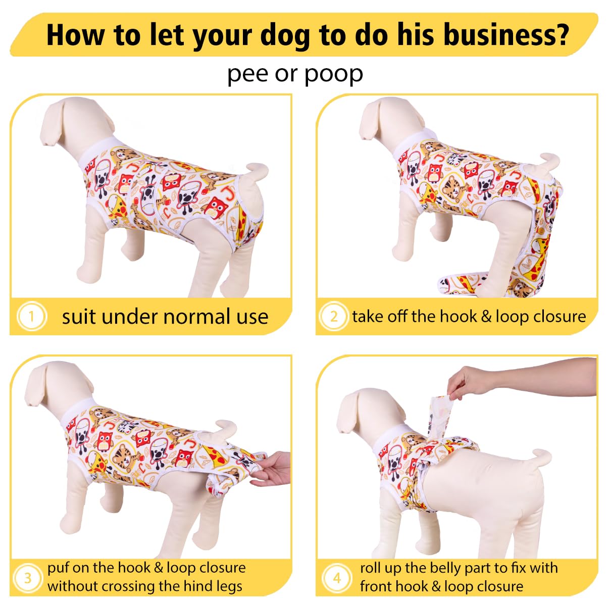 PetWarm dog surgical suit buckle-fasteners show easy on/off for dressing.