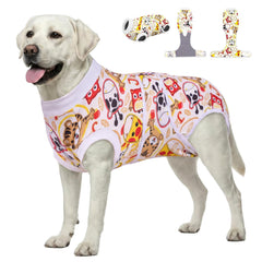 PetWarm dog surgical suit front view provides full coverage for recovery.