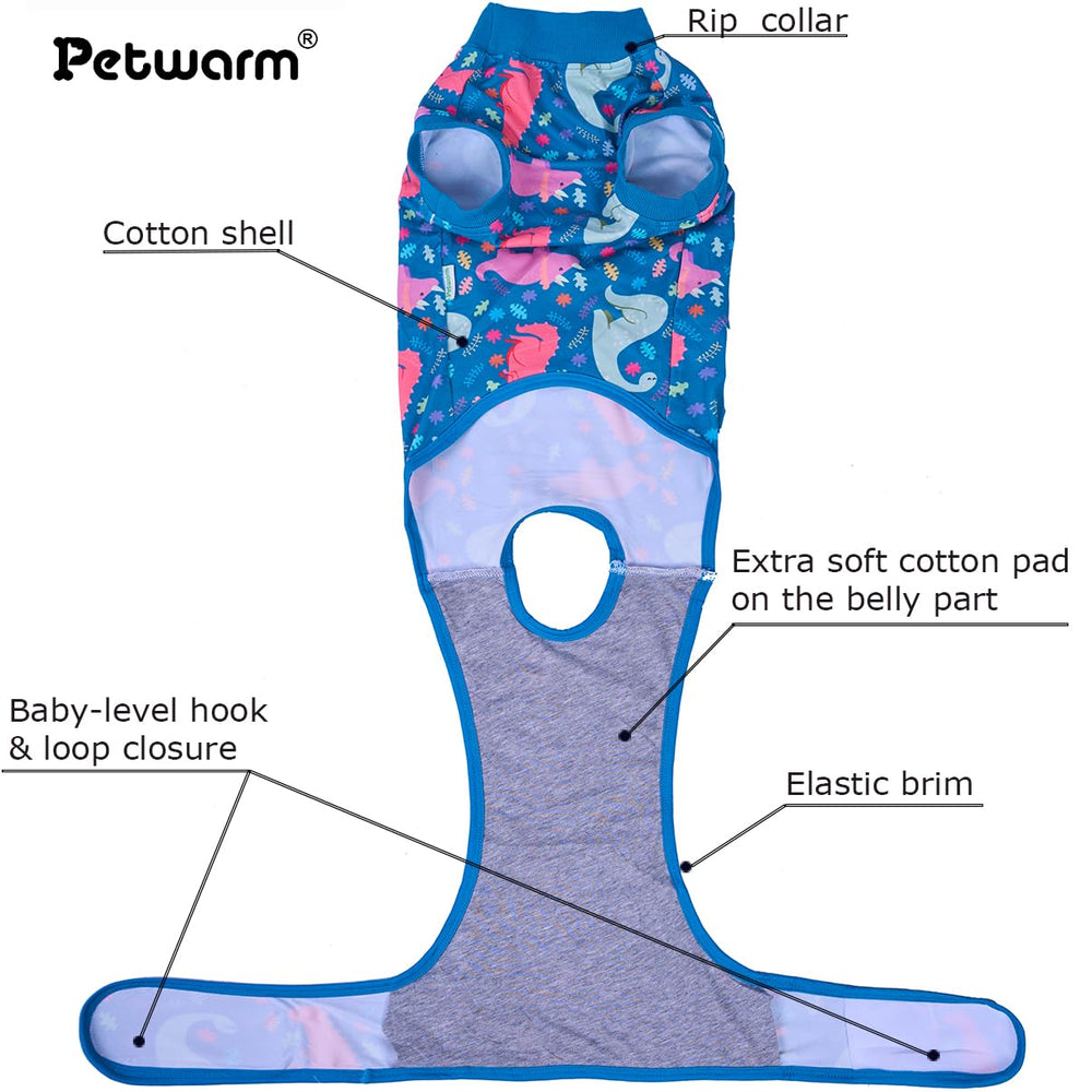 PetWarm recovery suit adjustable back length for easy on-off