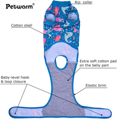 PetWarm recovery suit adjustable back length for easy on-off