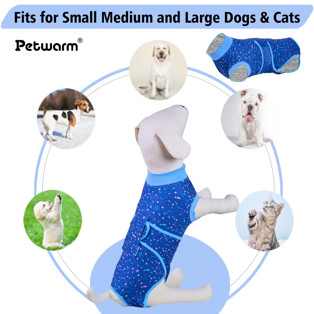 PetWarm prevents licking and scratching feature aids comfort during recovery.