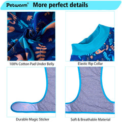 PetWarm recovery suit adjustable back-length enables easy on/off and a customized fit.