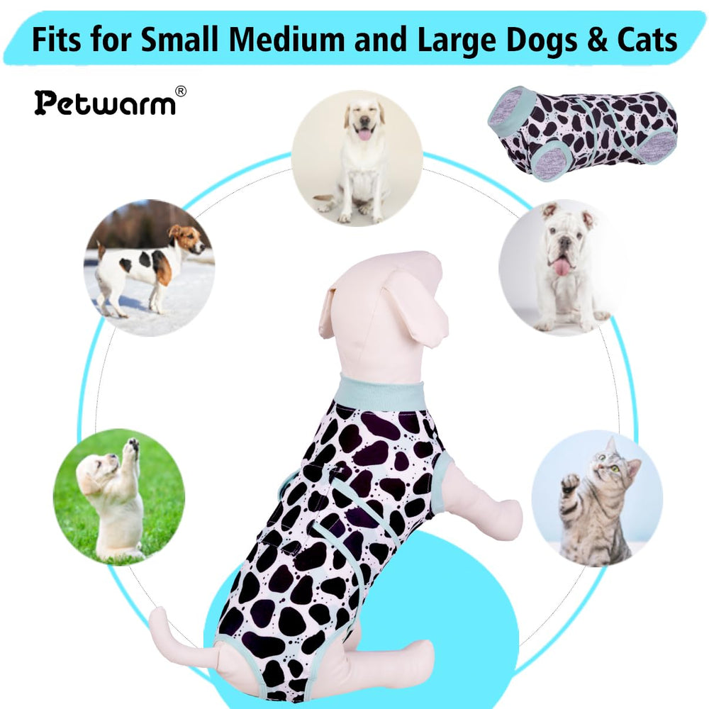 PetWarm recovery suit anti-licking feature keeps wounds protected during recovery.