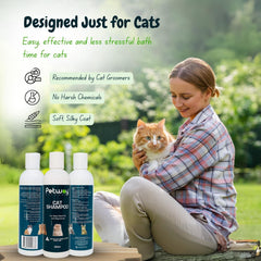 Petway Petcare Cat Shampoo cat in bath, calming experience and deep cleanse