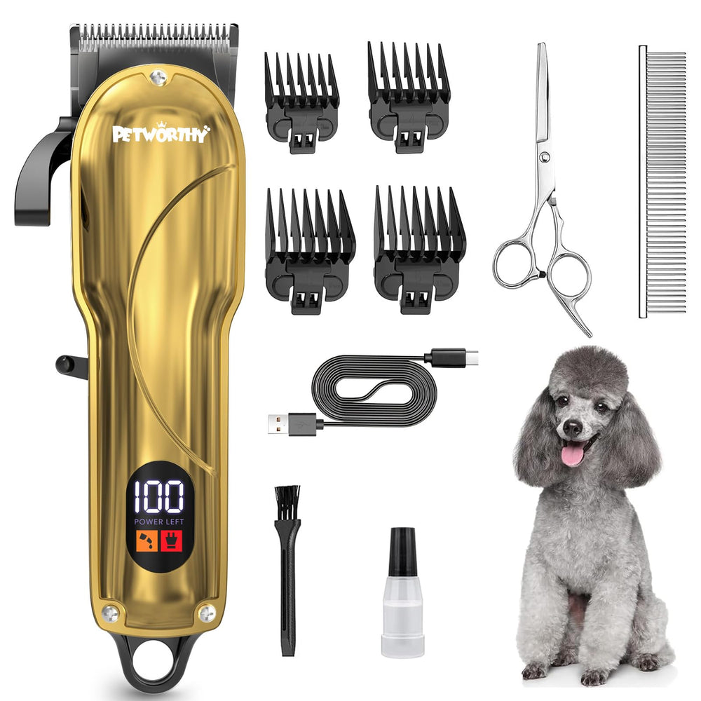 PETWORTHY Quiet Dog Grooming Kit cover shows complete kit for gentle, at-home grooming.