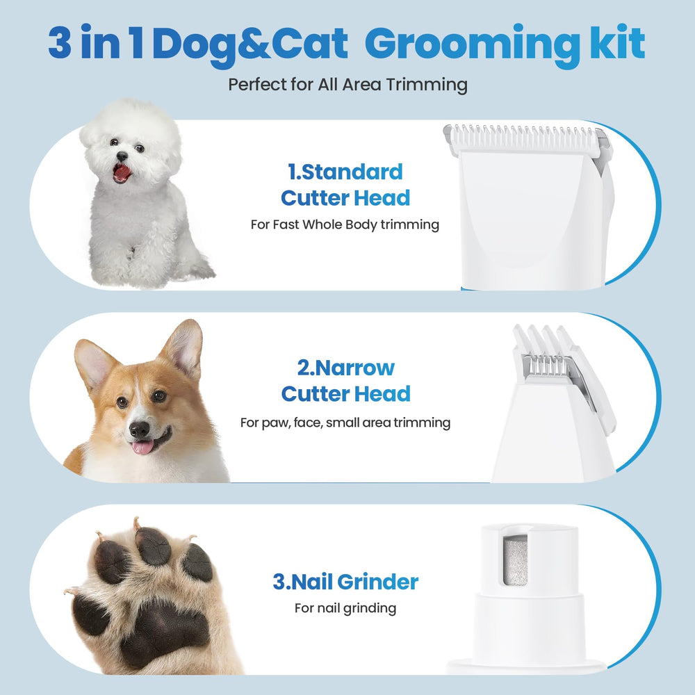 PETYGO USB charging cable image suggests quick, cord-free grooming sessions.