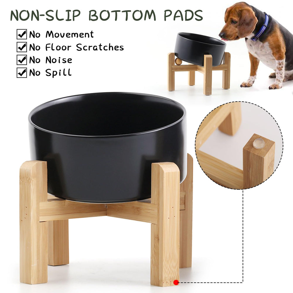 Petygooing bamboo wood stand with non-slip base prevents sliding