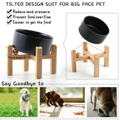 Petygooing wood stand showcases a modern design, keeping bowls stable during meals.