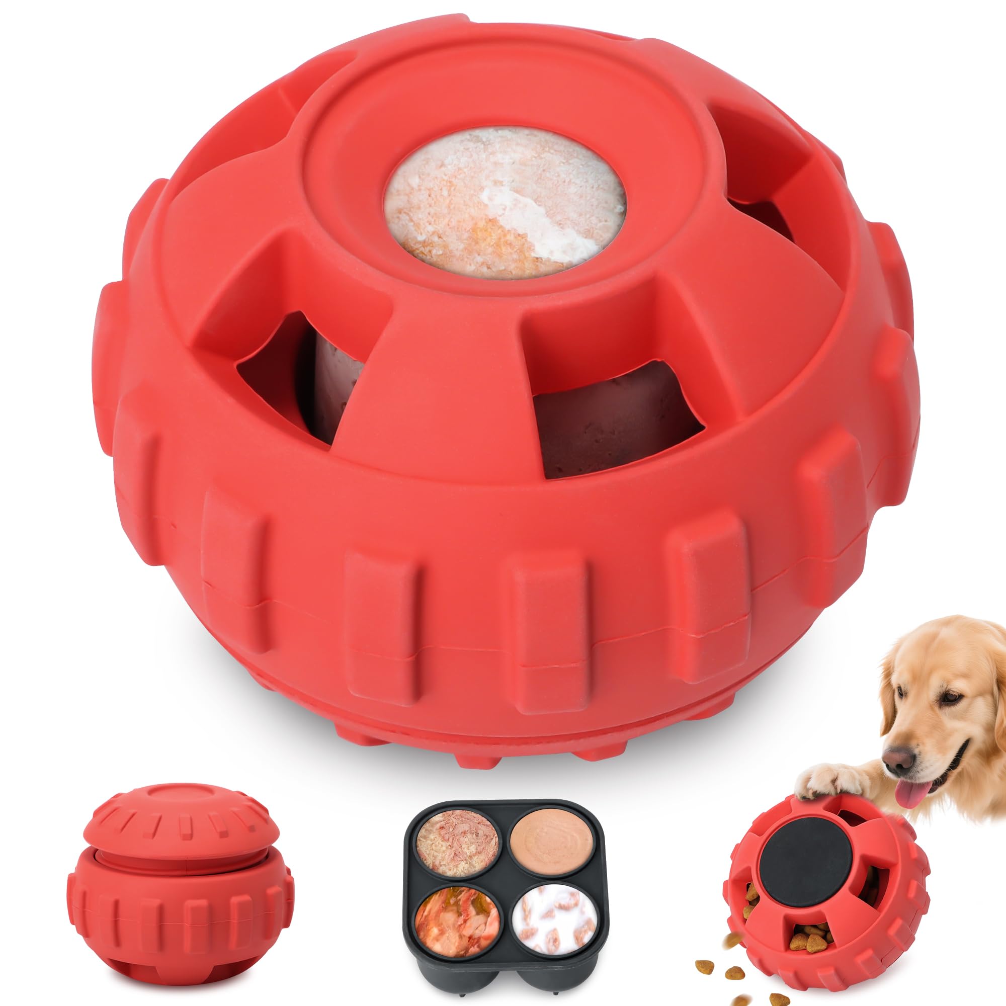 PetZee dog enrichment toy with stopper enabling treat-dispensing play.