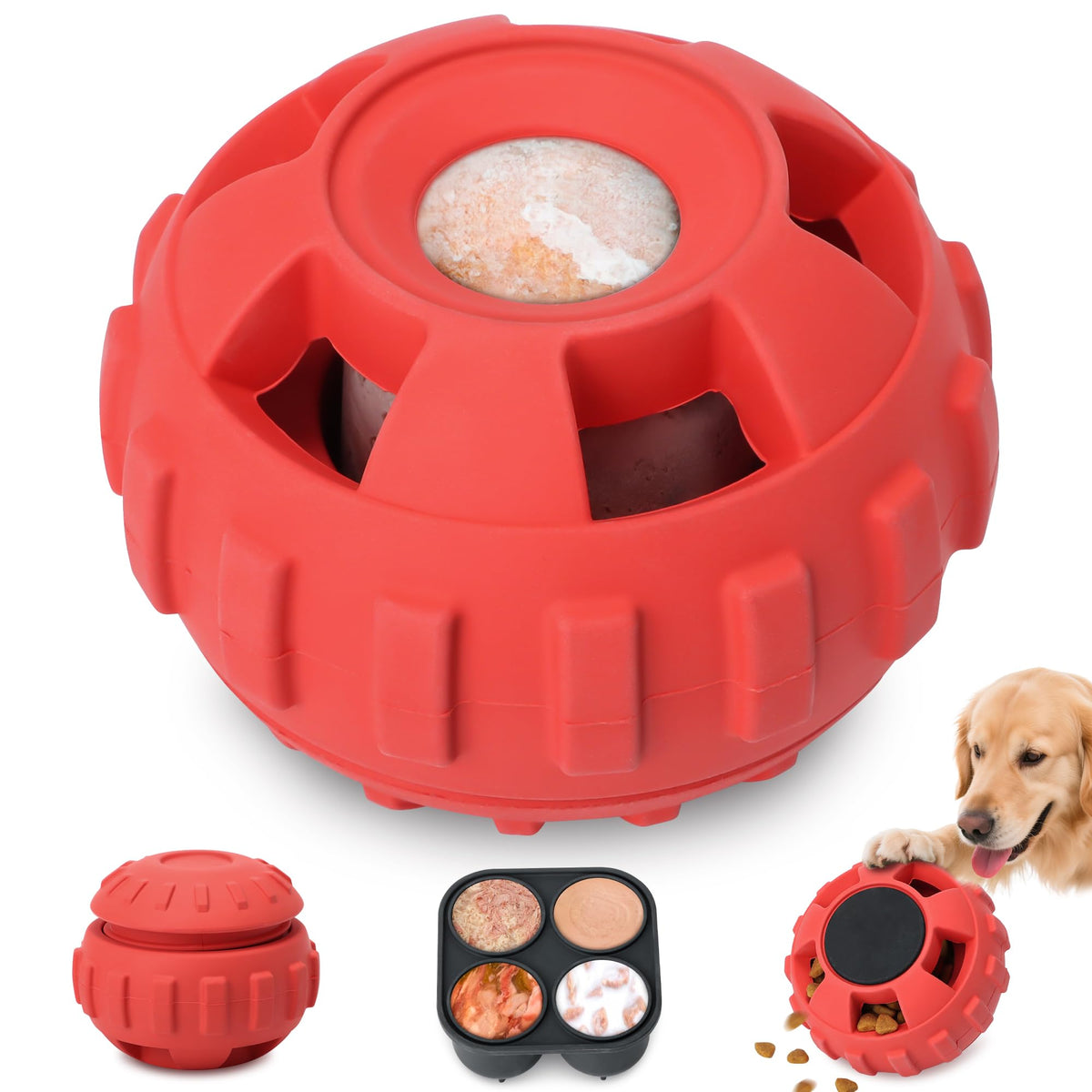 PetZee dog enrichment toy with stopper enabling treat-dispensing play.