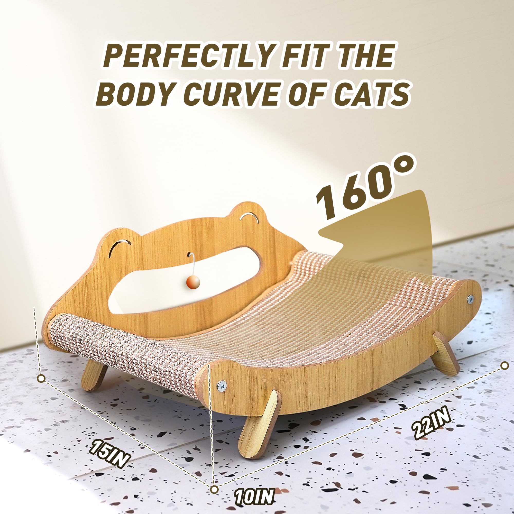 PetZen Garden wooden scratcher couch with natural finish and sturdy surface