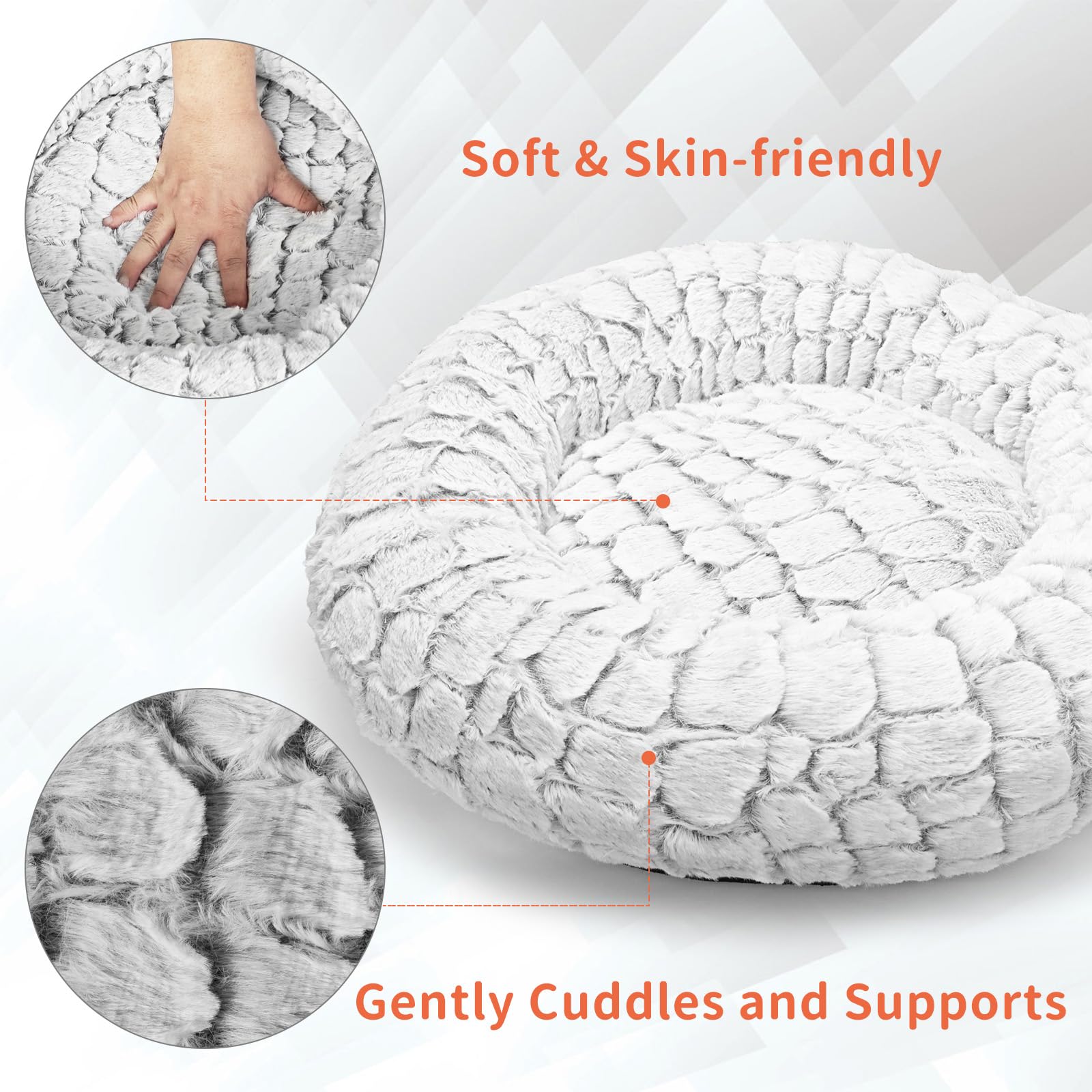 PETZOOKA cat bed with warming pad inside illustrating auto temperature control