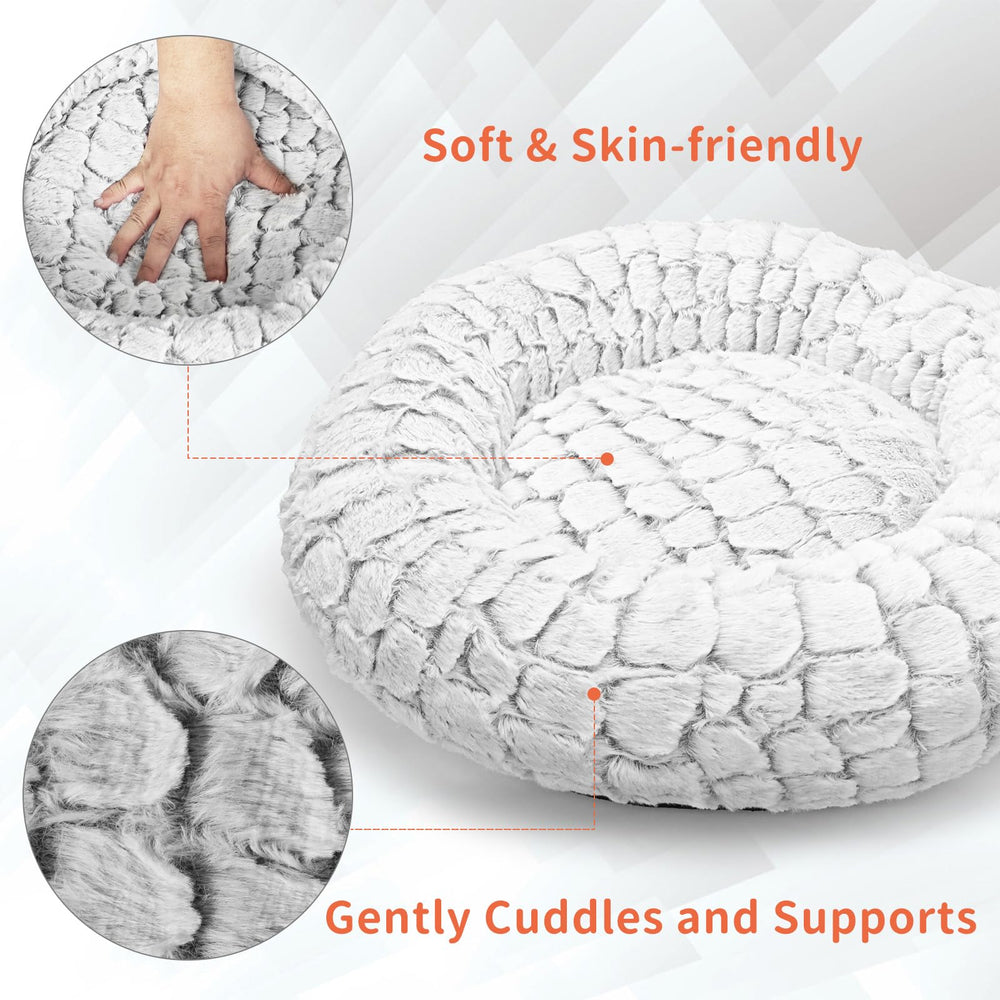 PETZOOKA cat bed with warming pad inside illustrating auto temperature control