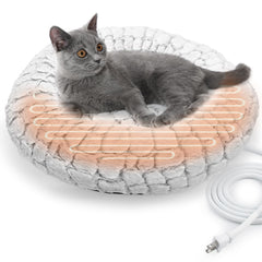 PETZOOKA heated cat bed round top view shows cozy warmth for indoor cats