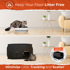 PEXTER cat litter box enclosure waterproof material cleans easily after spills