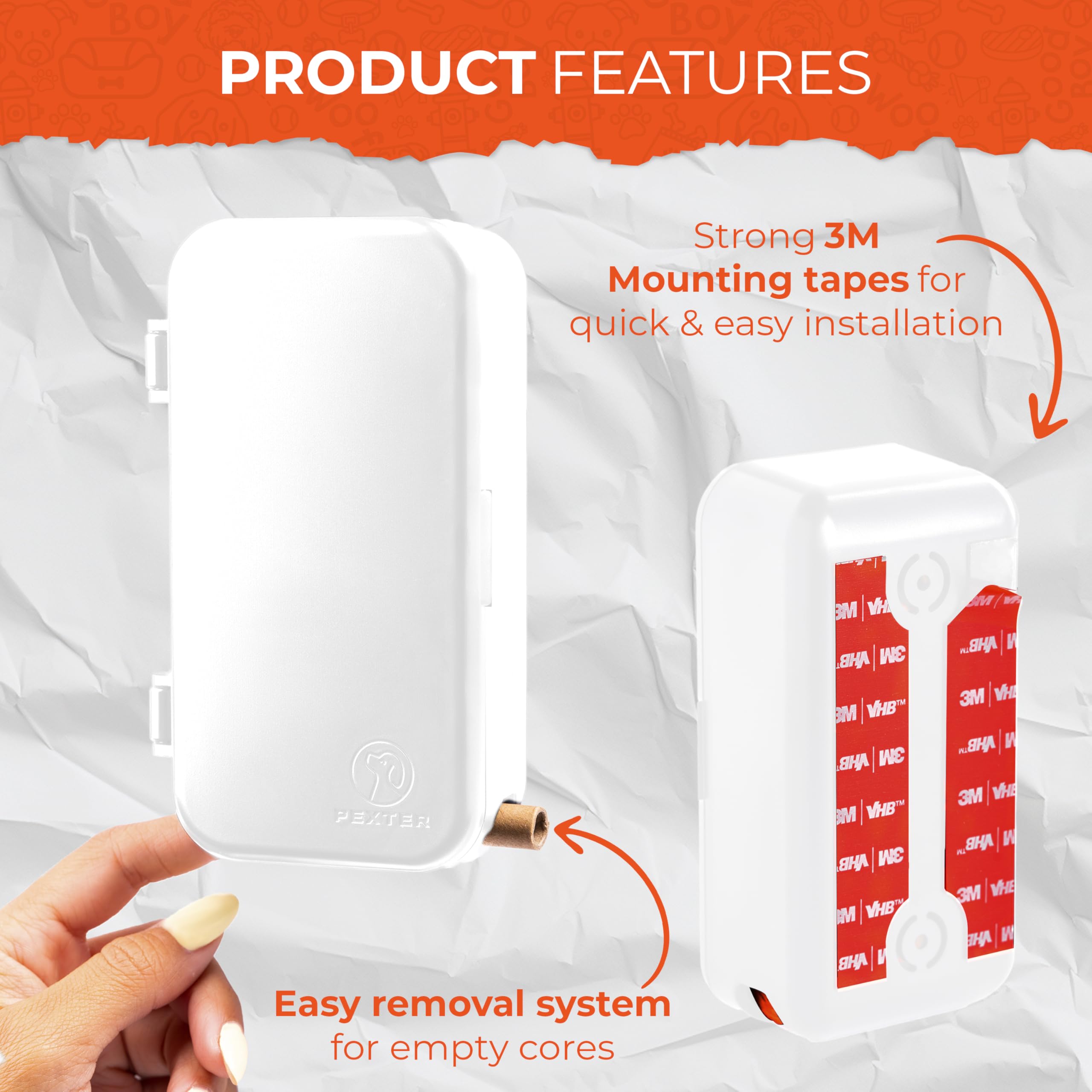 Pexter wall-mount dispenser with screws and anchors for sturdy installation