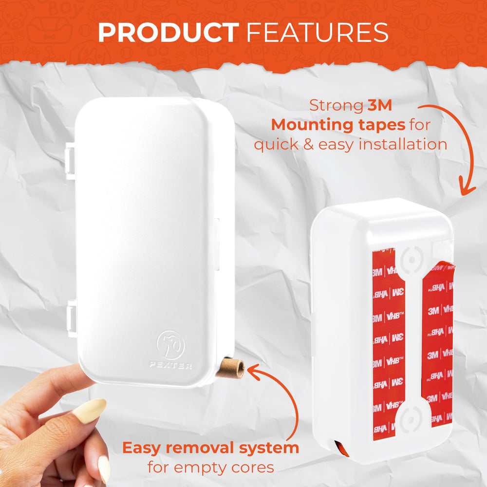 Pexter wall-mount dispenser with screws and anchors for sturdy installation