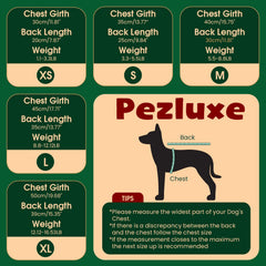 Pezluxe dog costume features D-ring leash attachment for secure winter walks