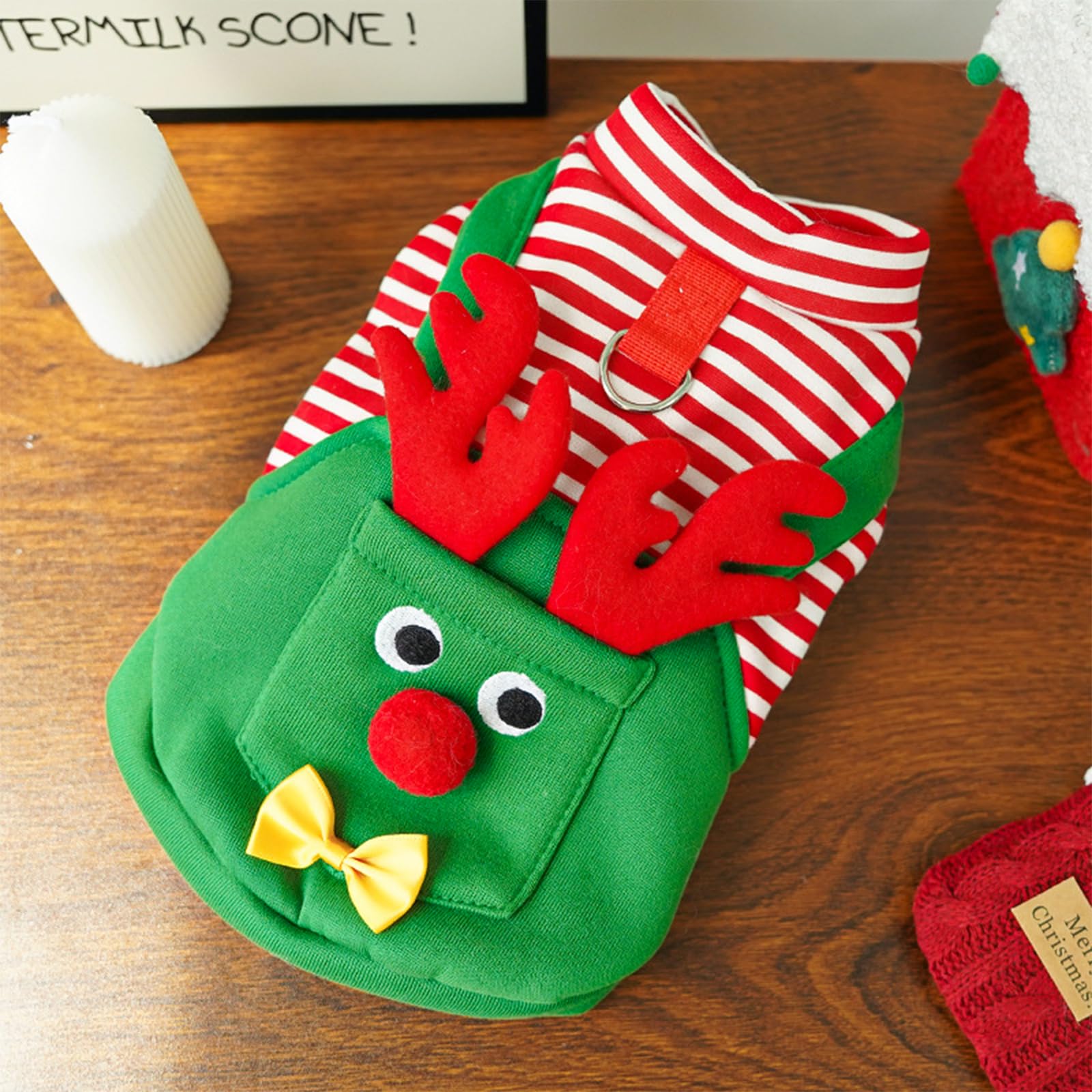 Pezluxe festive red dog costume stands out at holiday gatherings