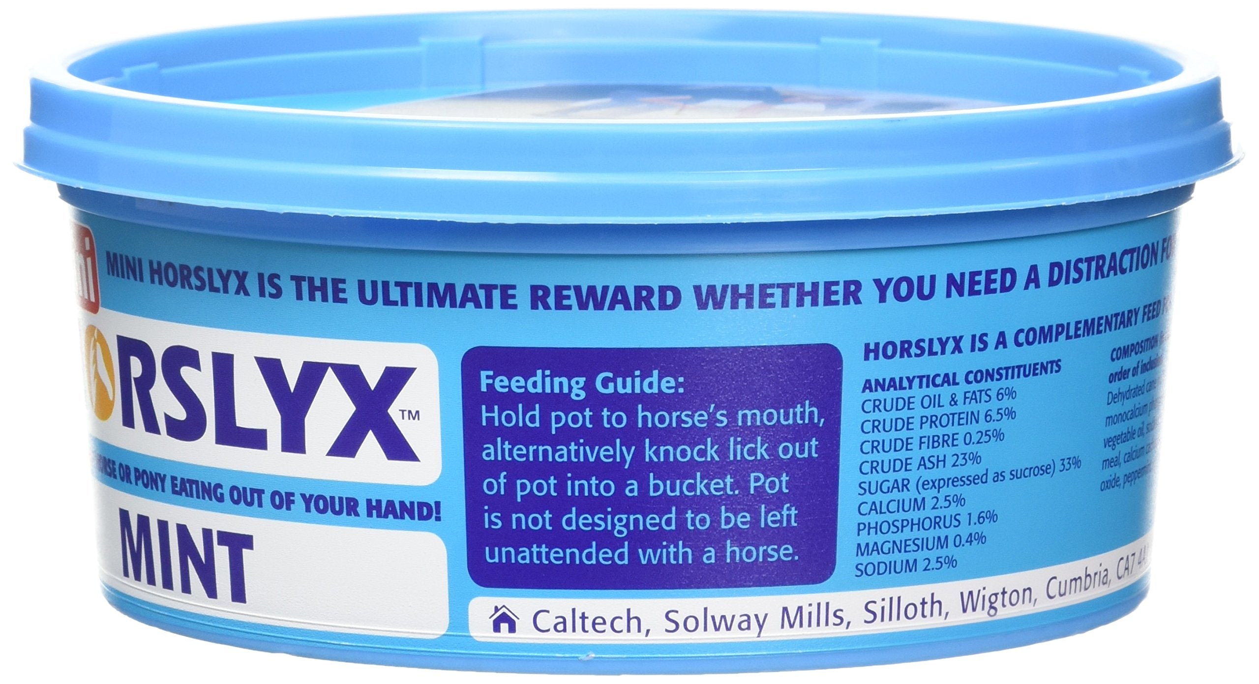 PFIFF Horslyx Minis 650g nutrition label emphasizes absence of chemical fillers.