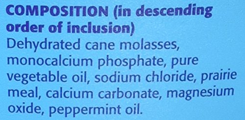 PFIFF Horslyx Minis 650g product shot back reveals usage notes and ingredients.