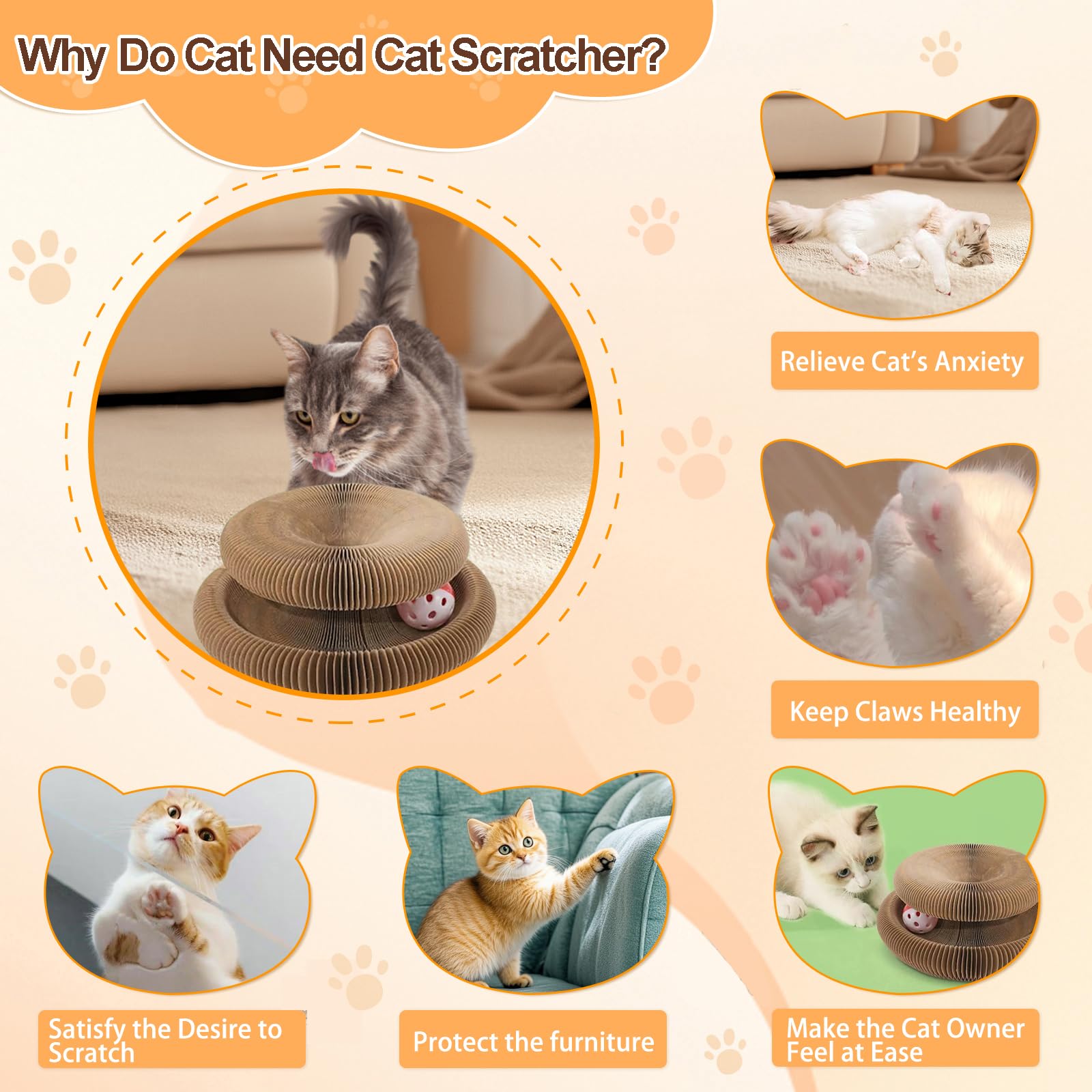 PGEOIDT foldable cat scratcher board showing versatile shapes