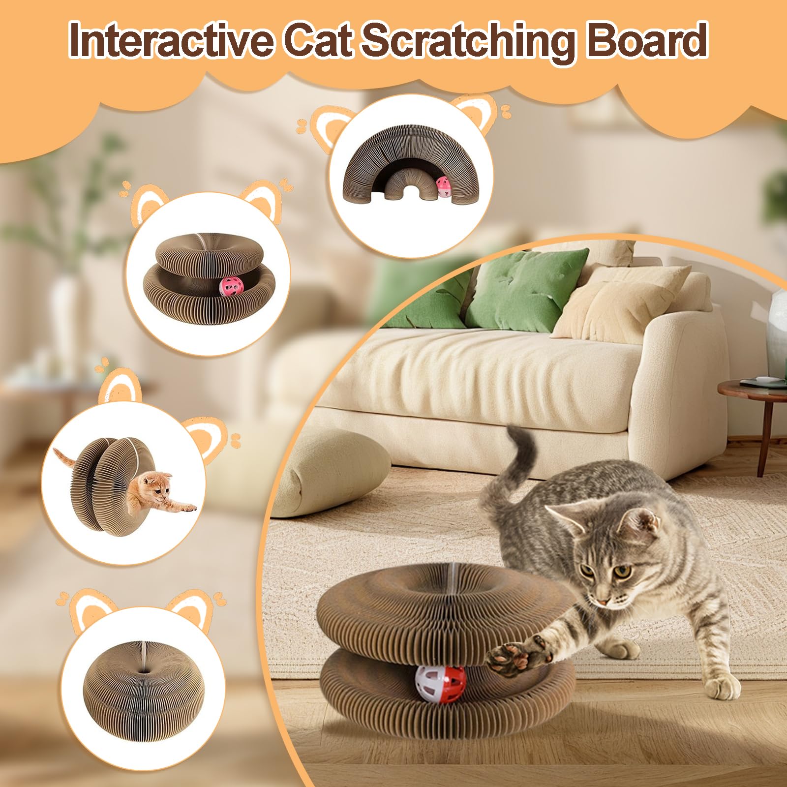 PGEOIDT magic kitten scratcher pads support gentle claw use