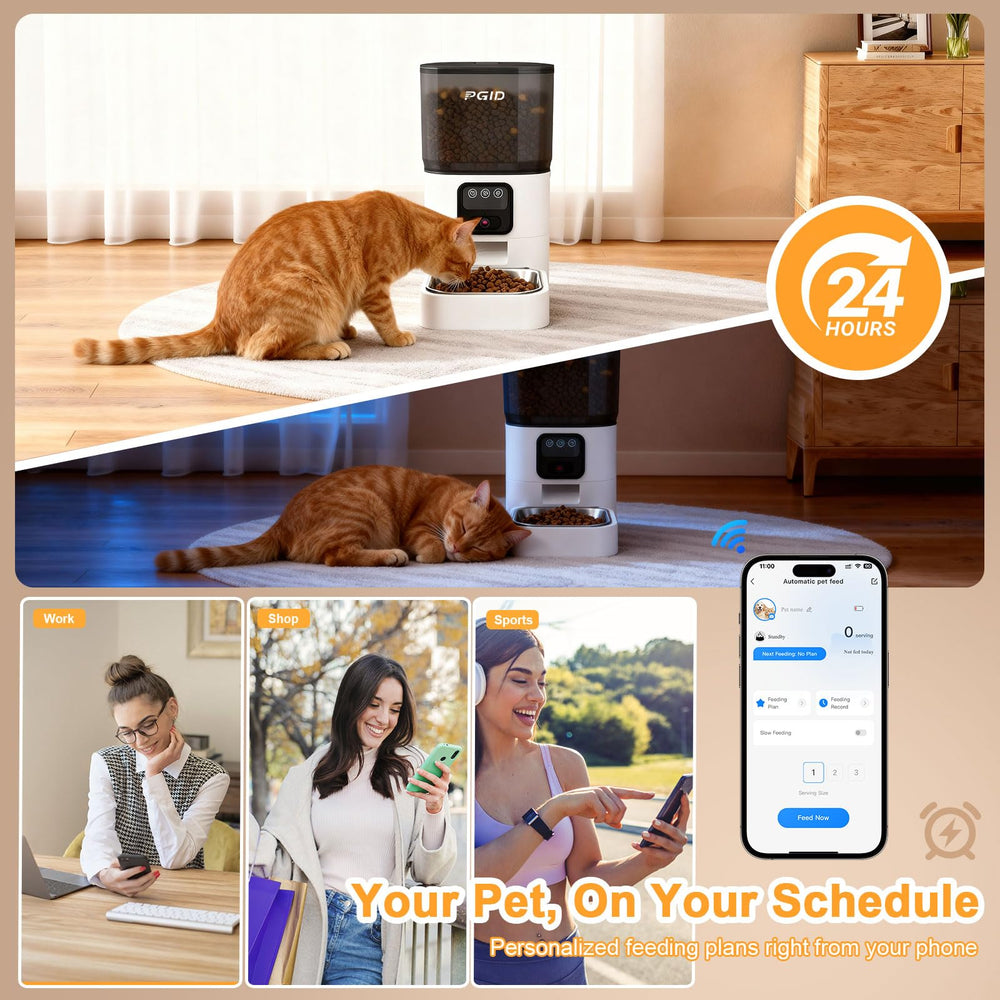 PGID automatic feeder camera close-up highlights lens for clear monitoring