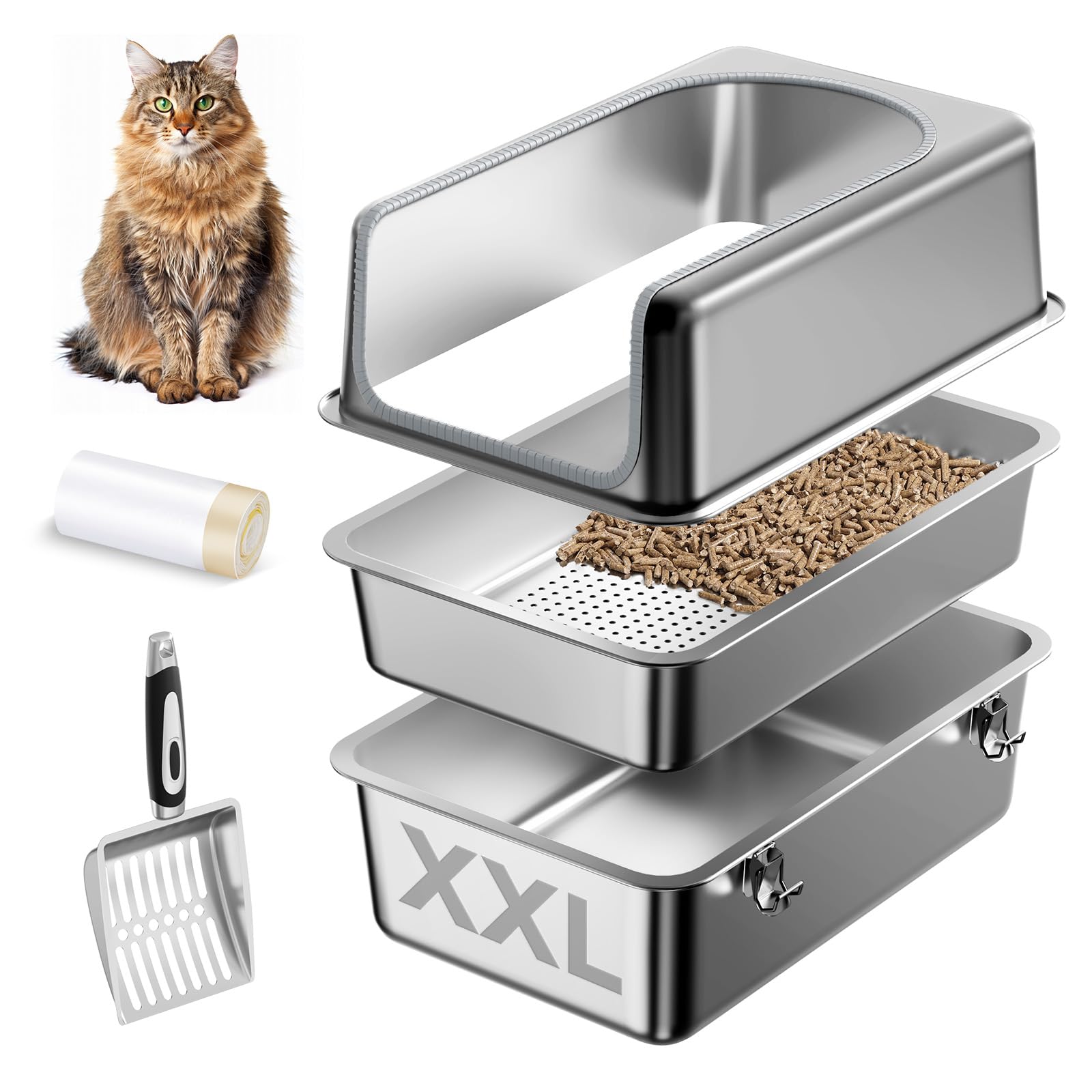 Phafariy large-cat friendly design supporting multiple cats with less mess