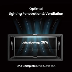 Phailozoo 50-gallon tank top screen highlighting ventilation and lighting compatibility