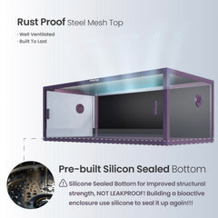 Phailozoo 85 gallon tank door close-up showing 2mm gap and secure access.