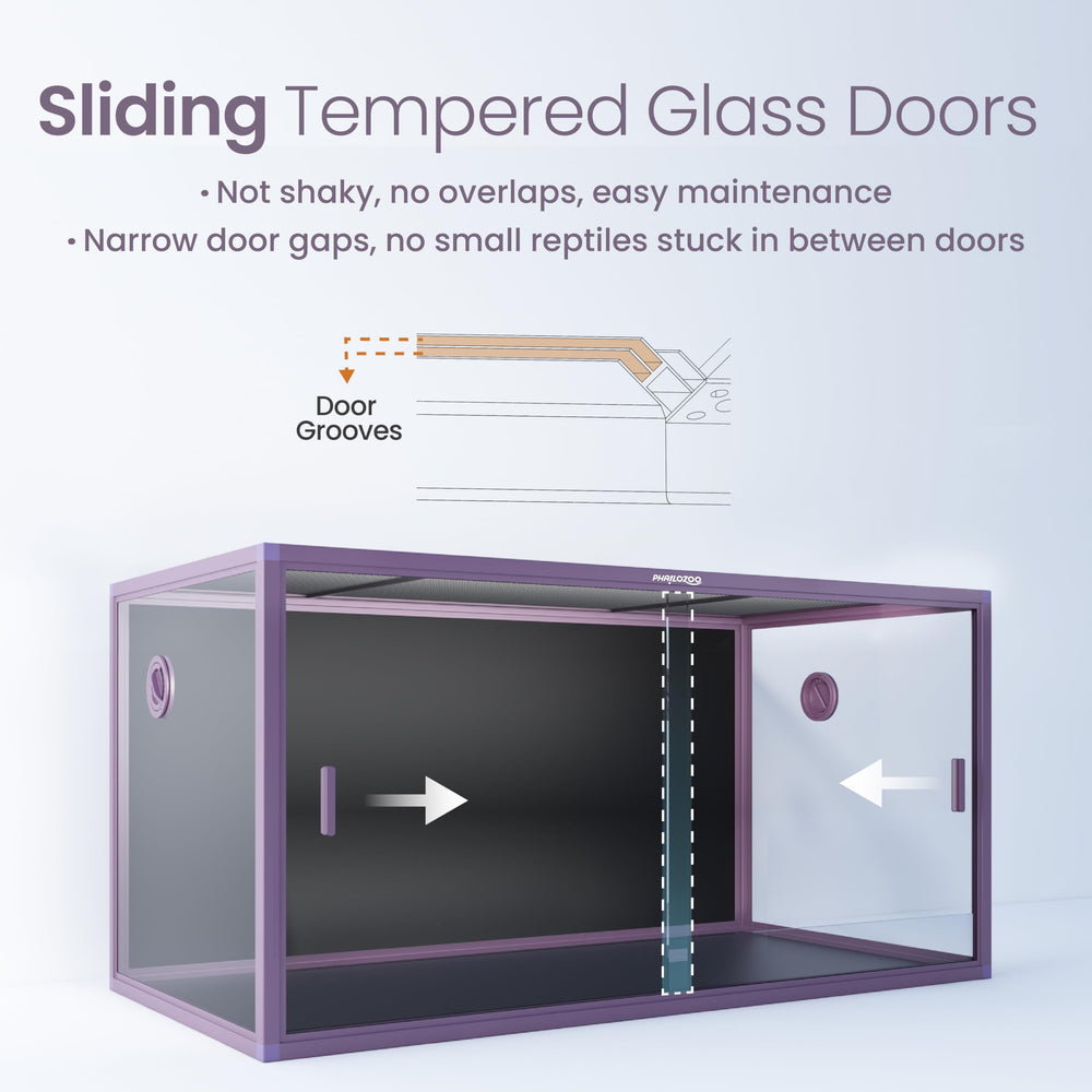 Phailozoo interior with substrate barrier for clean, contained substrate management
