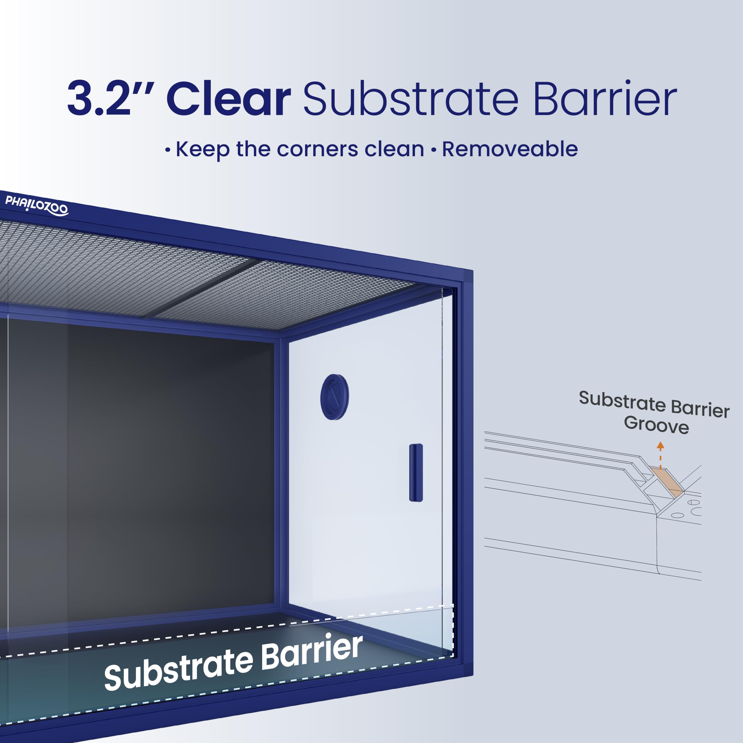 Phailozoo substrate barrier detail, secure containment for tidy terrariums.