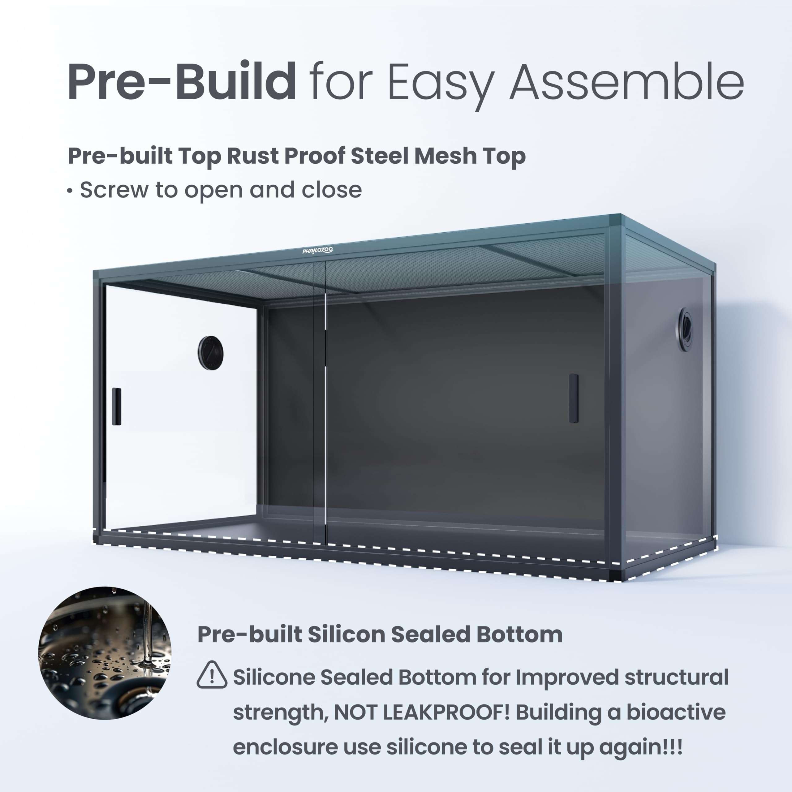 Phailozoo substrate barrier interior helps keep substrate in place during activity