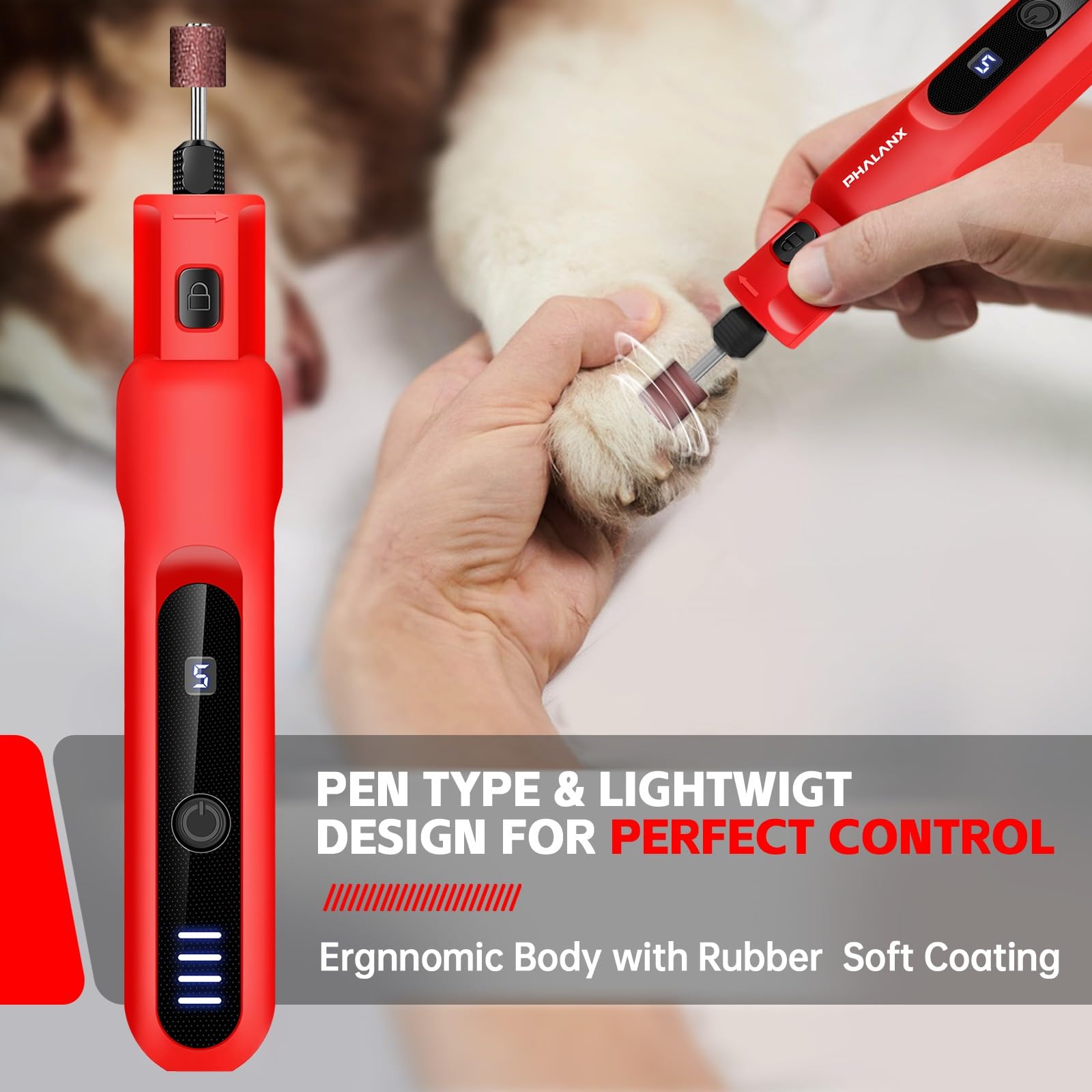 PHALANX compact ergonomic body ideal for small breeds and cats.