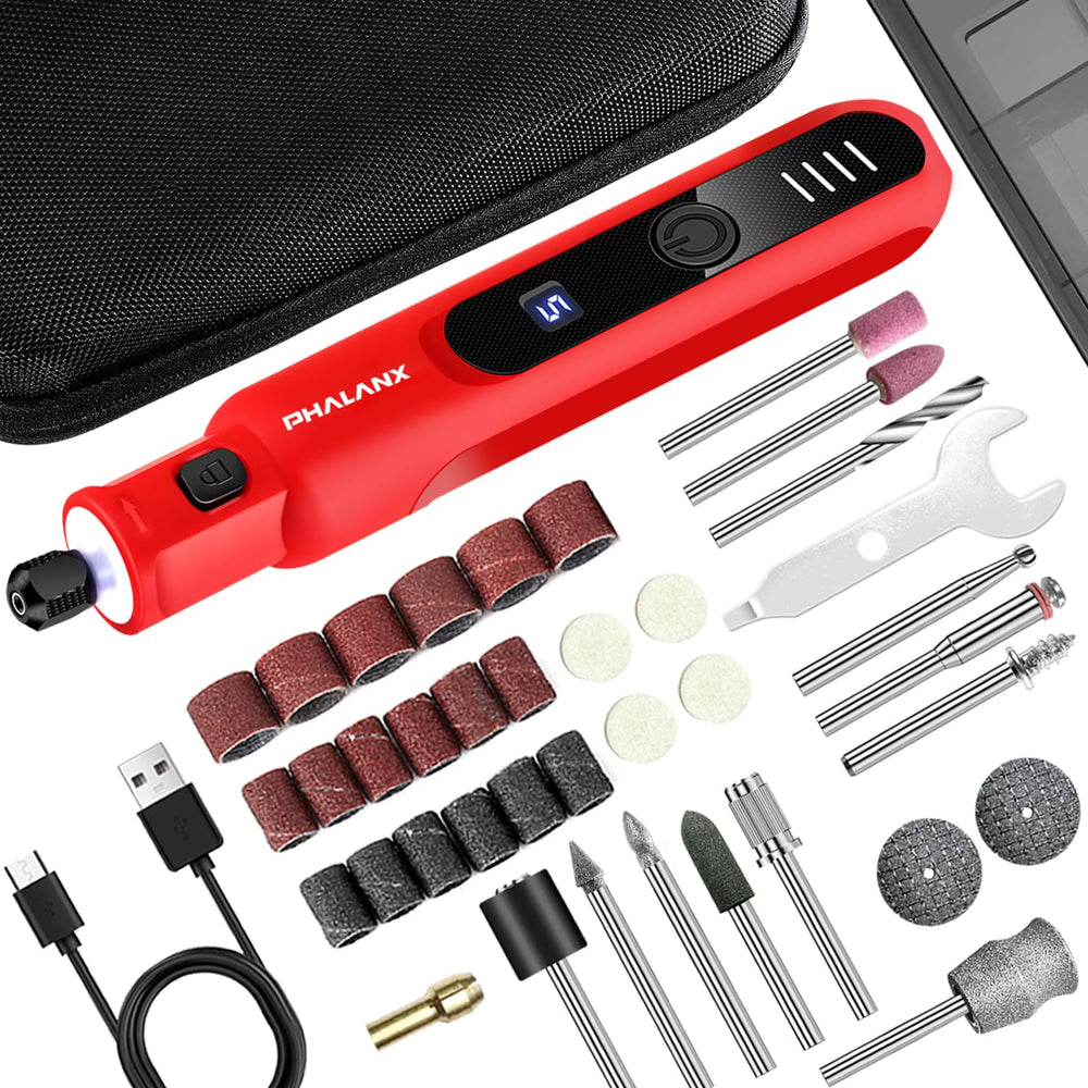 PHALANX dog-nail-grinder front view with 360° LED ring improves visibility.