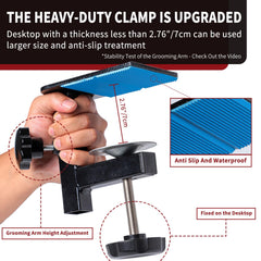 Phenfor dog grooming hammock used on small dogs highlighting comfort and security.